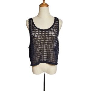 PINK Victoria's Secret Crochet Top | M | black